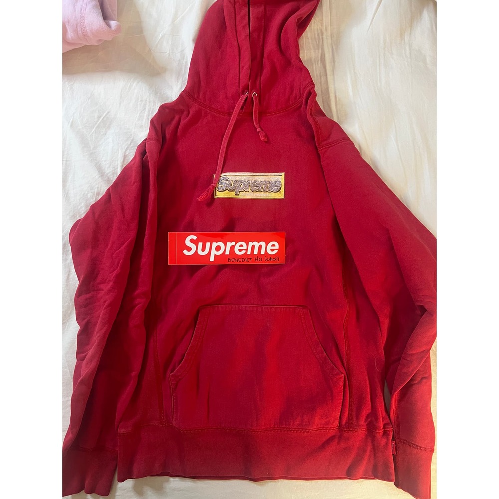 Supreme Red "Bling" Box Logo Hoodie